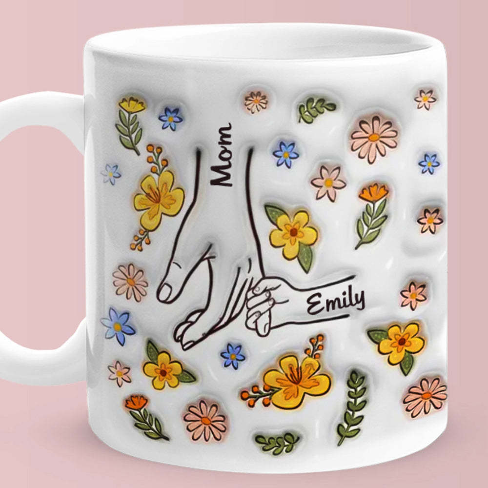 Personalized Custom 3D Inflated Effect Printed Mug You Hold Our Hands 