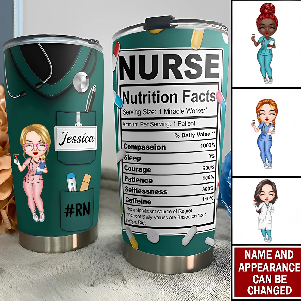 Custom Tumbler Cup With Text and Accessories Medical Gifts Nurse Gifts - soufeelmy