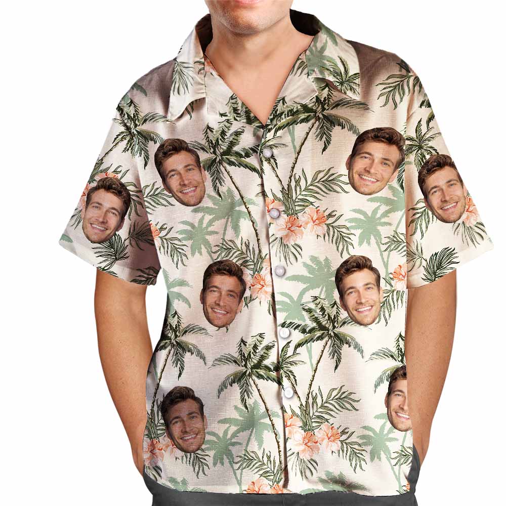 Custom Hawaiian Shirt with Dog Face Vintage Hawaiian Beach Shirts Gifts for Pet Owner Gifts for Pet Lover