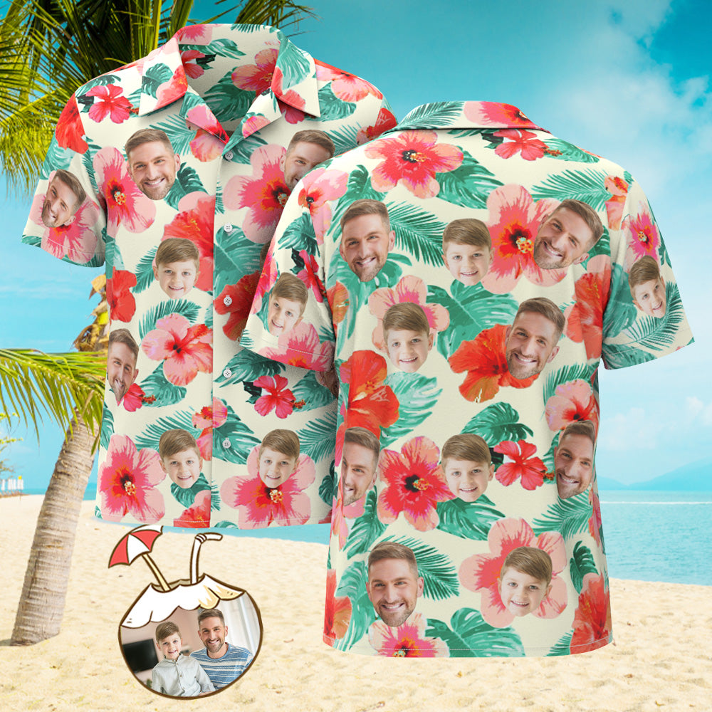 Custom Face All Over Print Hawaiian Shirt Summer Vibe Personalized Hawaiian Shirt - MyHawaiianShirts