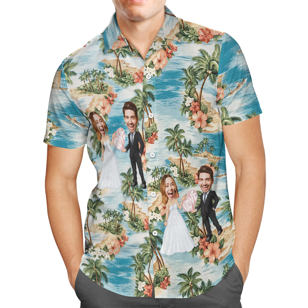 Custom Hawaiian Shirt Personalized Wedding Hawaiian Shirt Best Wedding Gift Group Wedding Uniforms