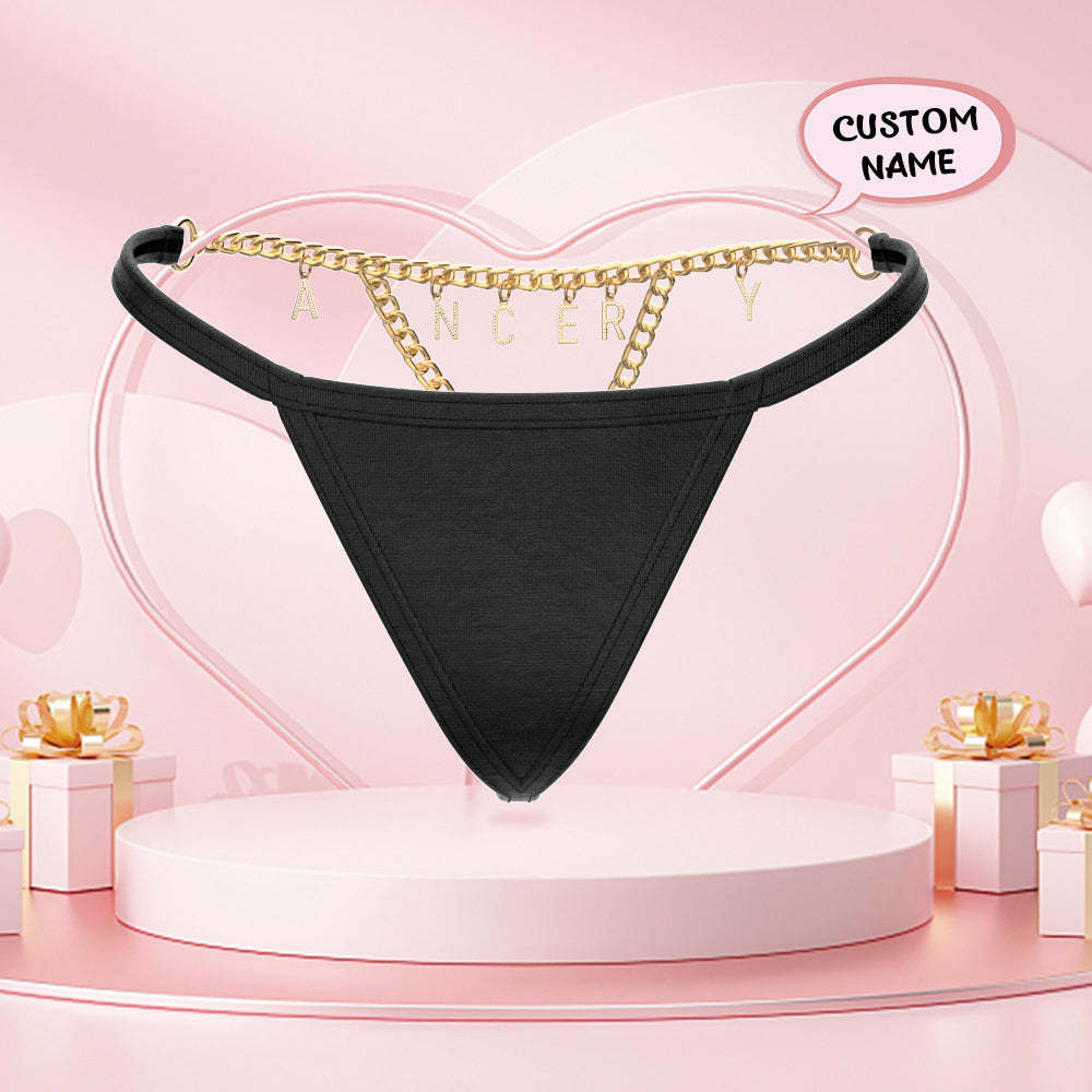 Custom Name Letter Thong Personalized Sexy Waist Chain Thong Gift For Her - soufeelmy