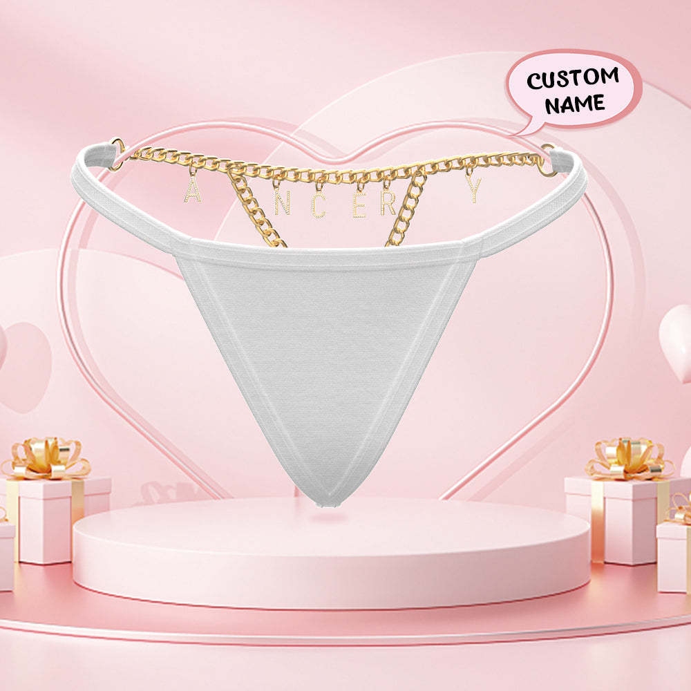 Custom Name Letter Thong Personalized Sexy Waist Chain Thong Gift For Her - soufeelmy