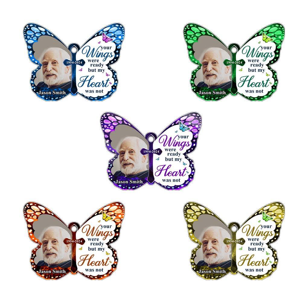 Custom Photo Car Hanging Ornament Your Wings Were Ready Memorial Acrylic Custom Shaped Sympathy Gift For Family Members - soufeelmy