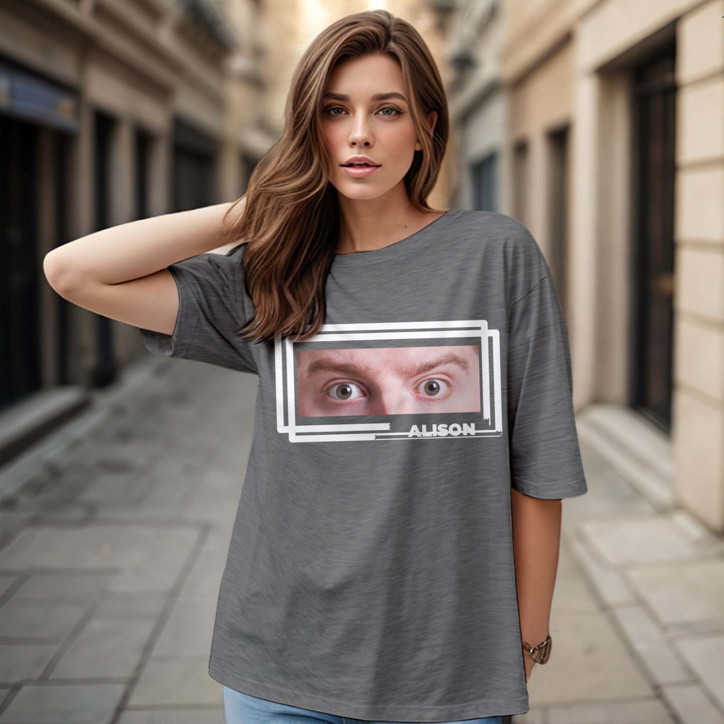 Custom Eyes And Name T-shirt Funny Big Eyes Shirt Gift For Couple - MyHawaiianShirts