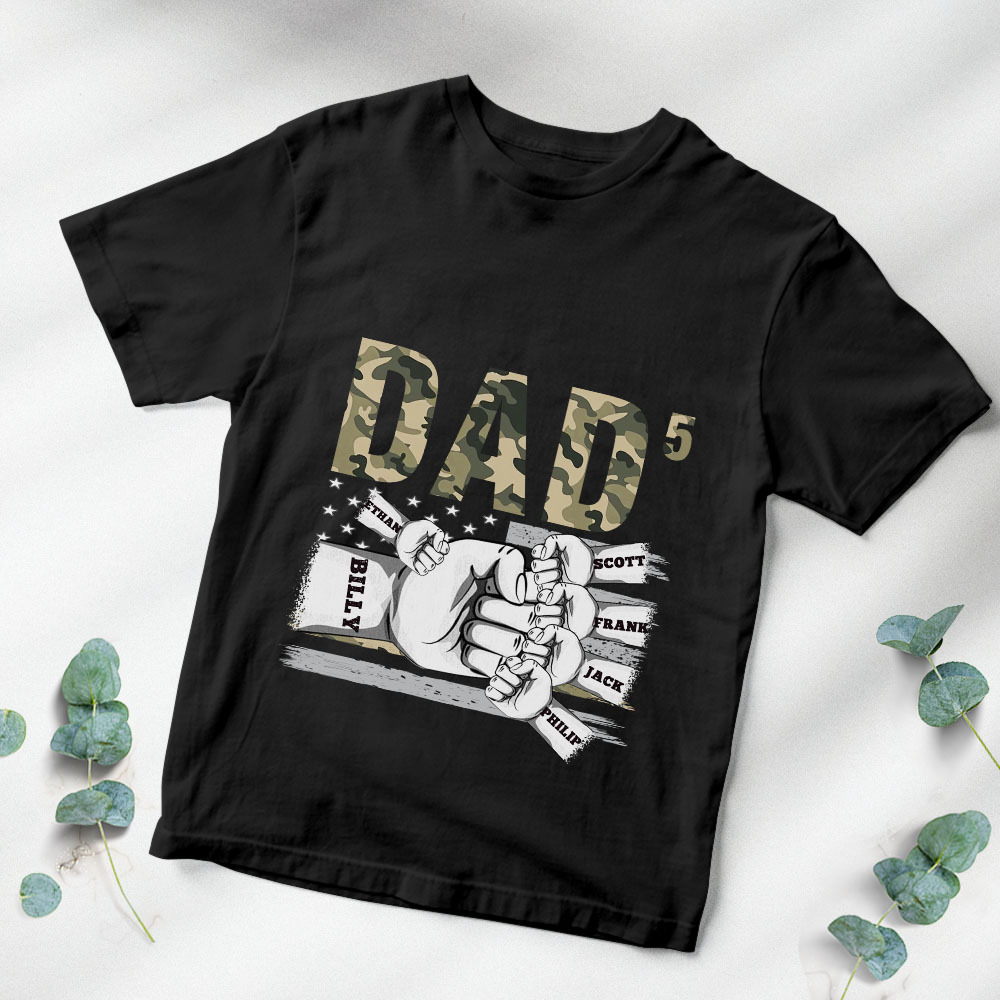 Personalized Men's Shirts Dad Of 3 Name T-shirts Best Gift for Father's Day - soufeelmy