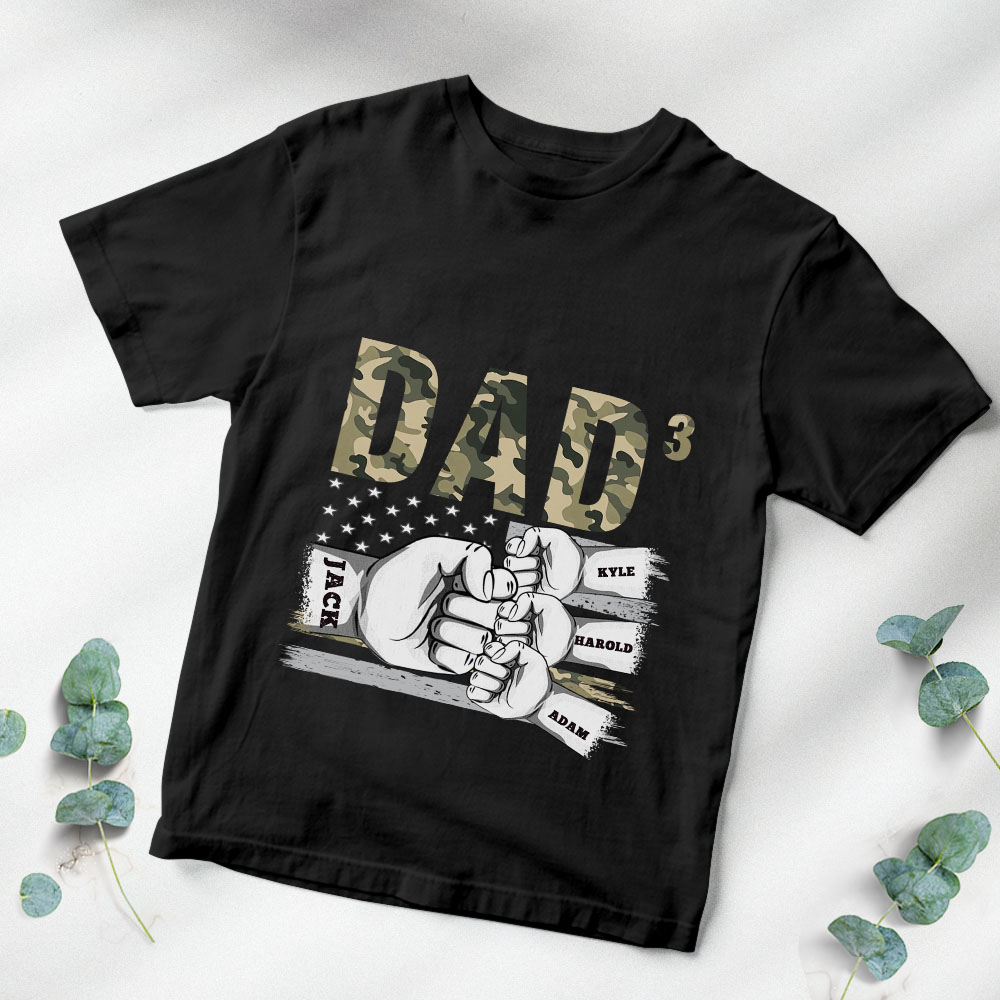 Personalized Men's Shirts Dad Of 3 Name T-shirts Best Gift for Father's Day - soufeelmy