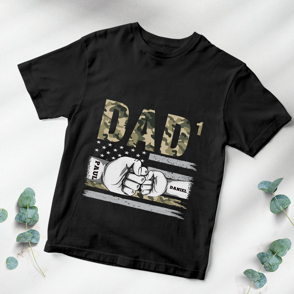 Personalized Men's Shirts Dad Of 3 Name T-shirts Best Gift for Father's Day - soufeelmy