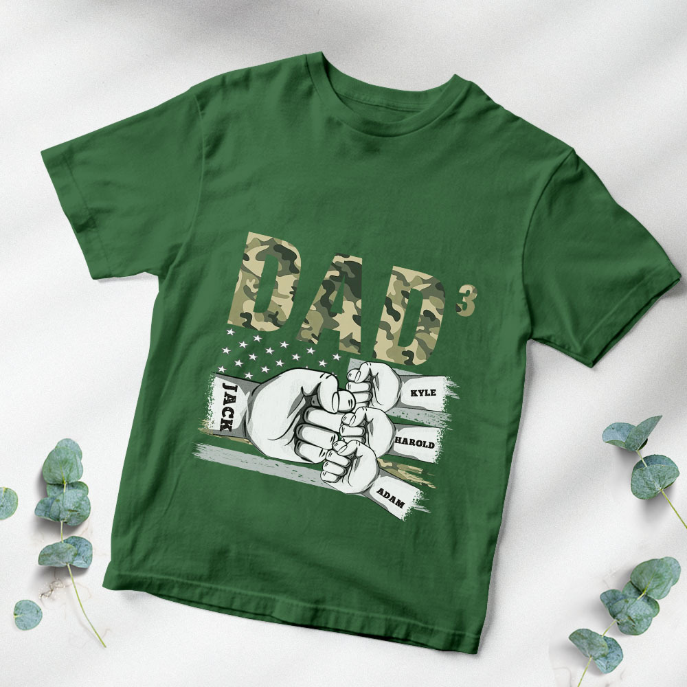 Personalized Men's Shirts Dad Of 3 Name T-shirts Best Gift for Father's Day - soufeelmy