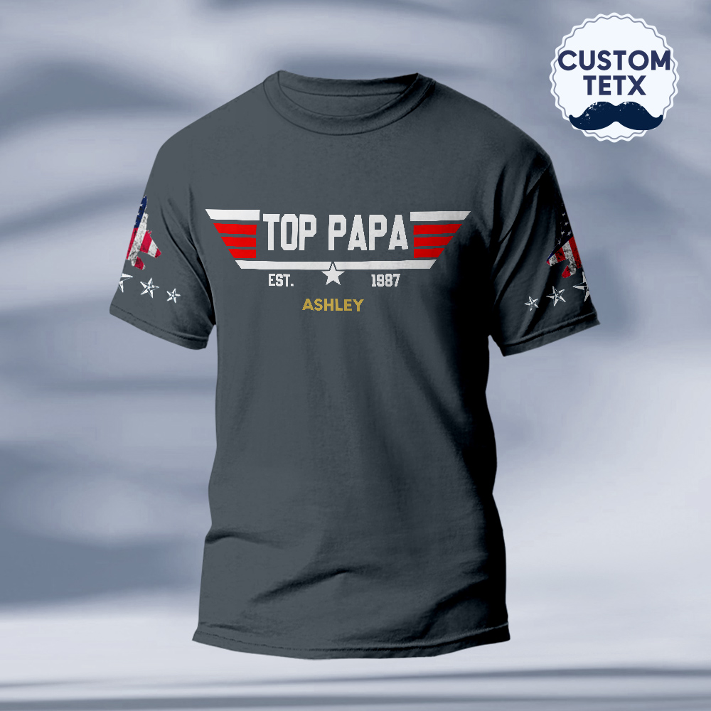 Custom Papa, Grandpa's Shirts with Name Custom Papa Papaw Shirts for Father's Day - soufeelmy