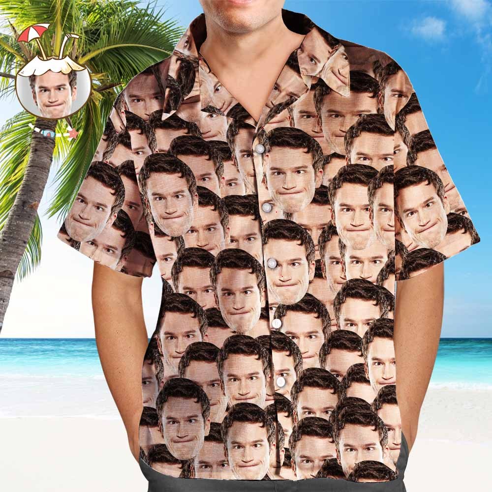 Custom Hawaiian Shirts Muti-face Design Aloha Beach Shirt For Men