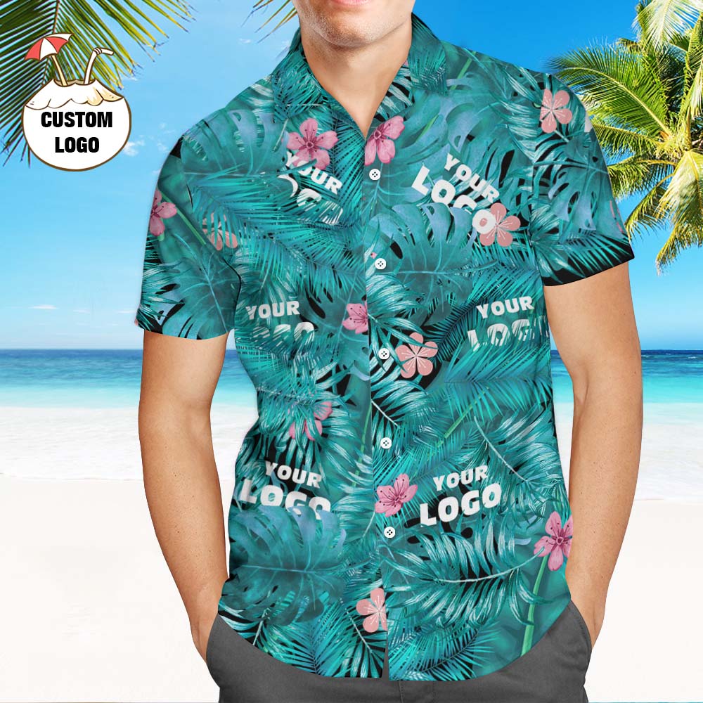 Custom Logo Hawaiian Shirts Black Cat Personalized Aloha Beach Shirt For Men