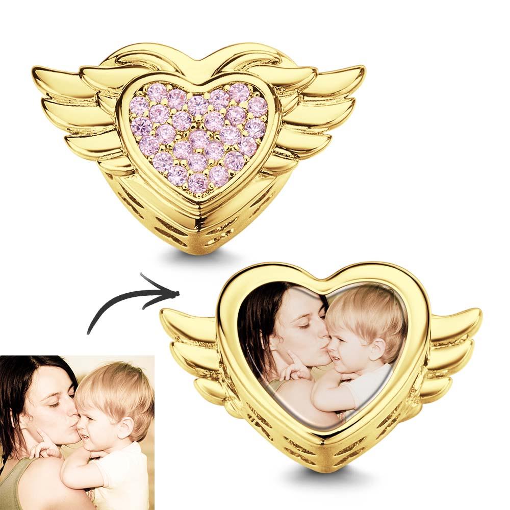 Custom Photo Charm Heart Wings Gifts for Mom - soufeelmy