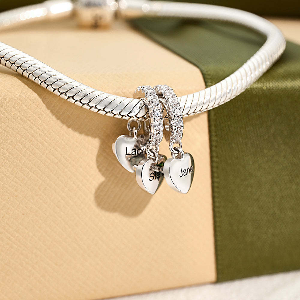 Custom Birthstone with Personalized Names Charm Heart Wings Gifts for Mom - soufeelmy