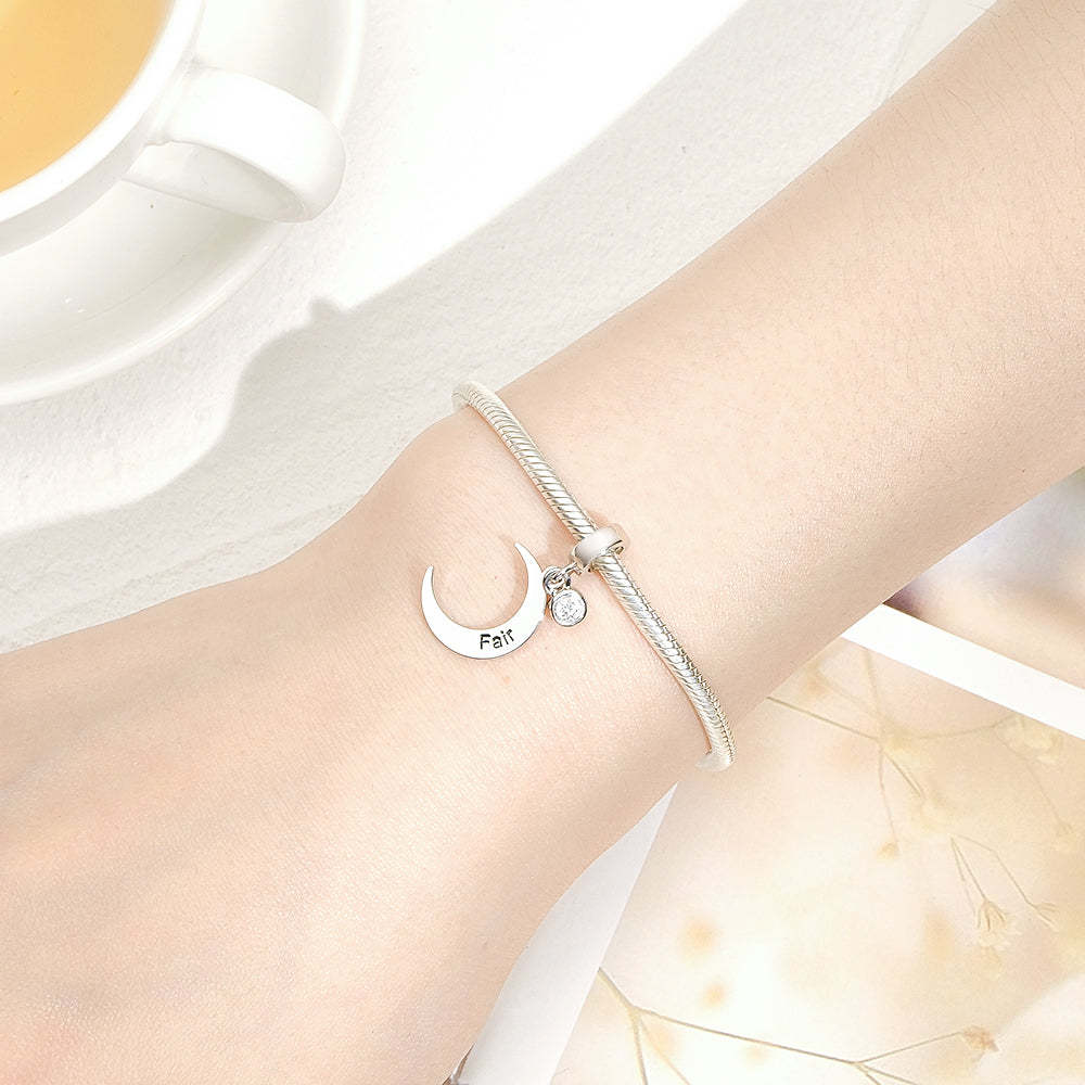 Custom Name Charm for Bracelets Moon Charms Gift for Mom Mother's Day Gifts - soufeelmy