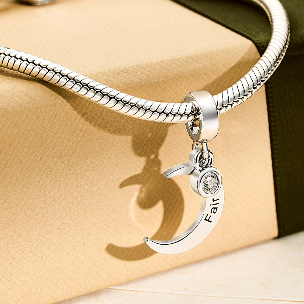 Custom Name Charm for Bracelets Moon Charms Gift for Mom Mother's Day Gifts - soufeelmy