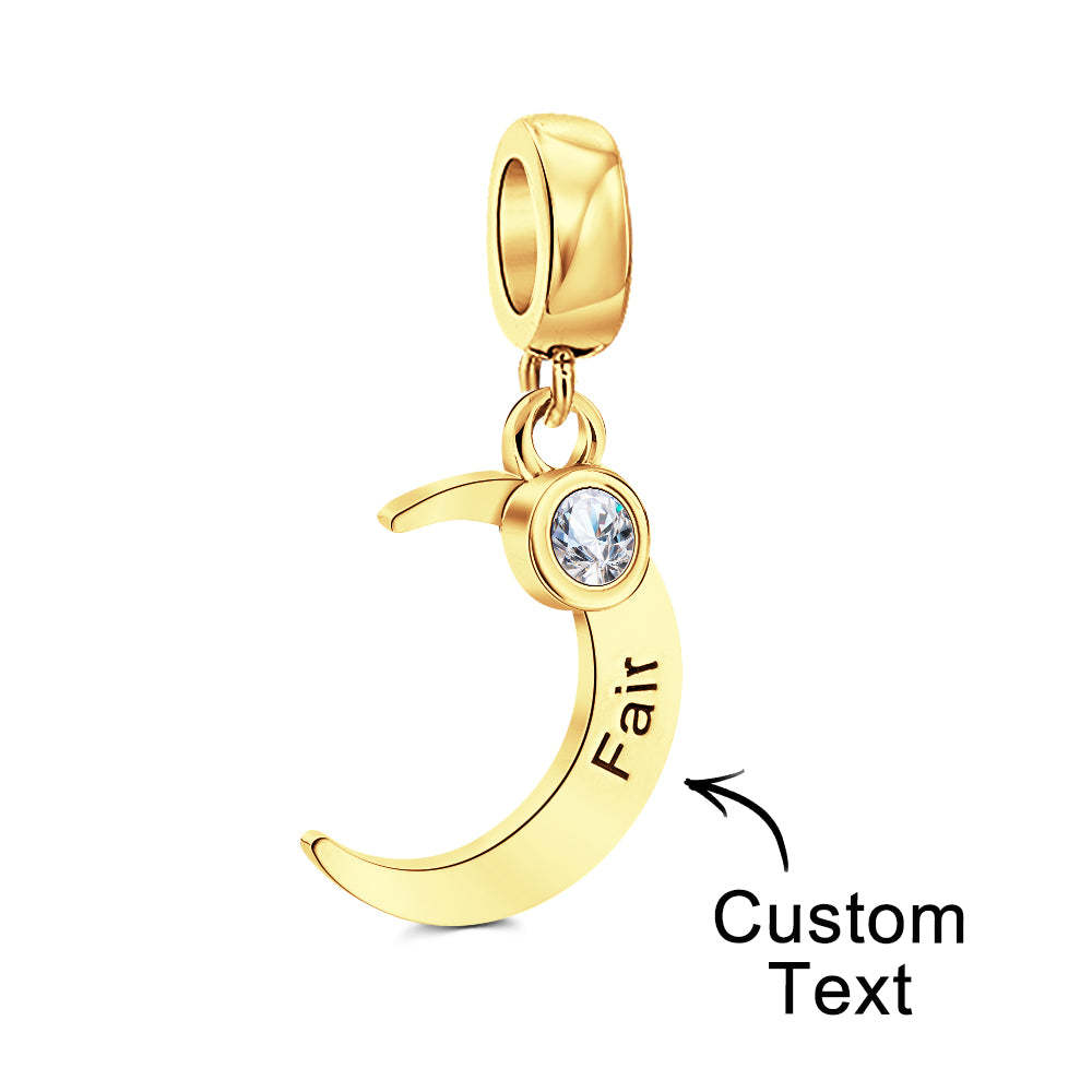 Custom Name Charm for Bracelets Moon Charms Gift for Mom Mother's Day Gifts - soufeelmy
