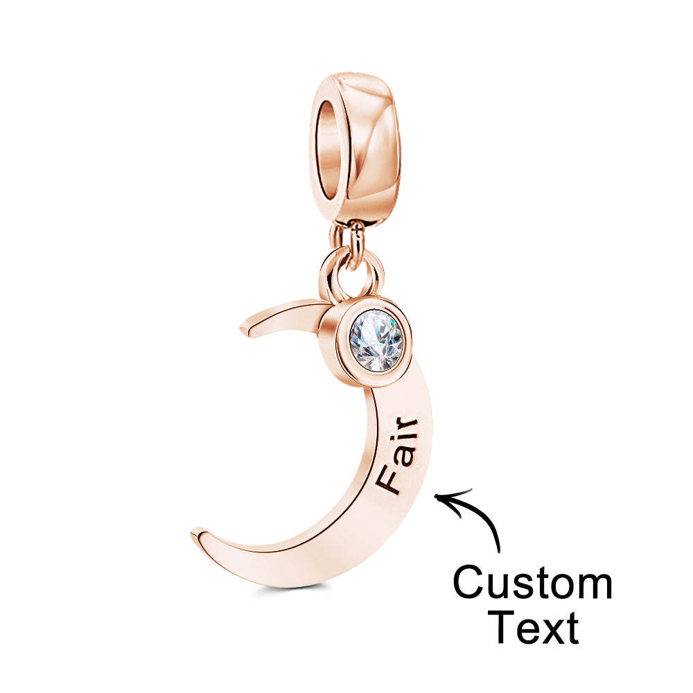 Custom Name Charm for Bracelets Moon Charms Gift for Mom Mother's Day Gifts - soufeelmy