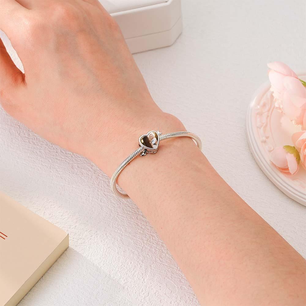 Custom Photo Charm Heart Arrow with Text Engraving on Back - soufeelmy