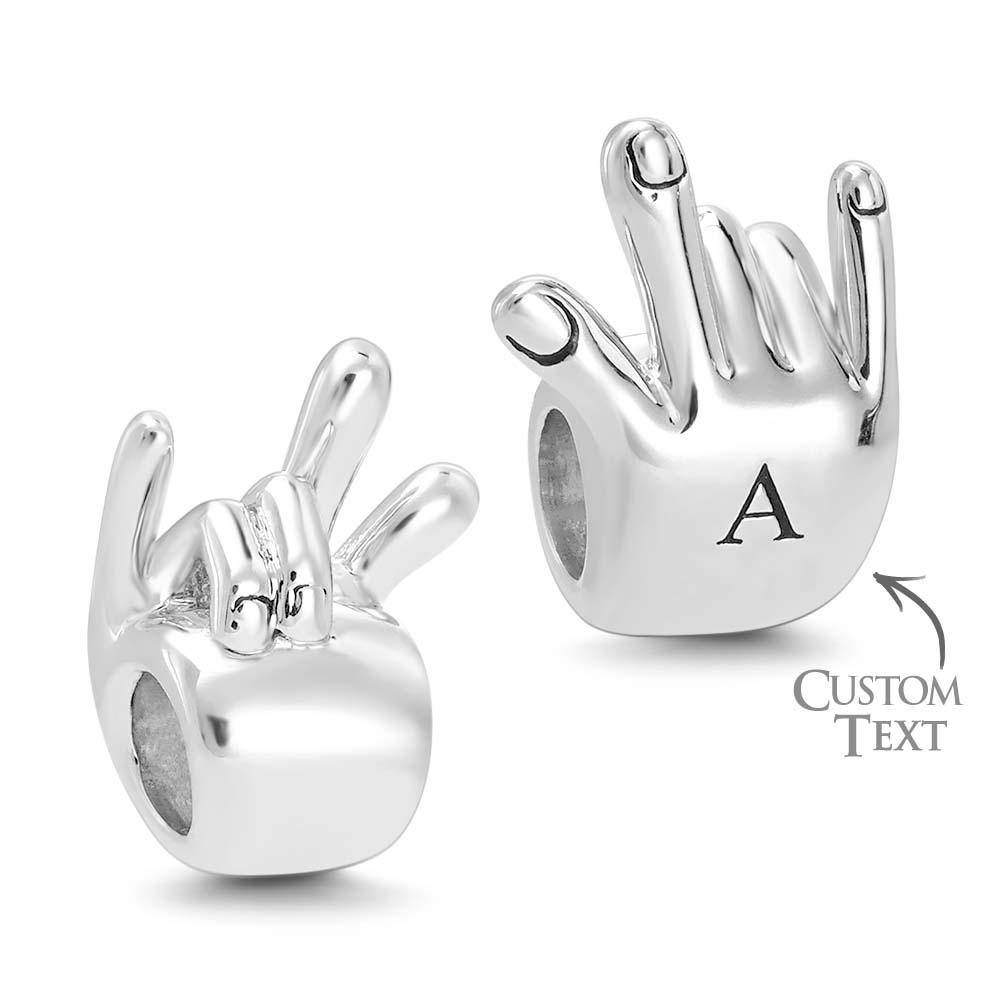 Custom Photo Charm Personalized Monogram Initial Alphabet I Love You Support Friends Good Luck Charm - soufeelmy