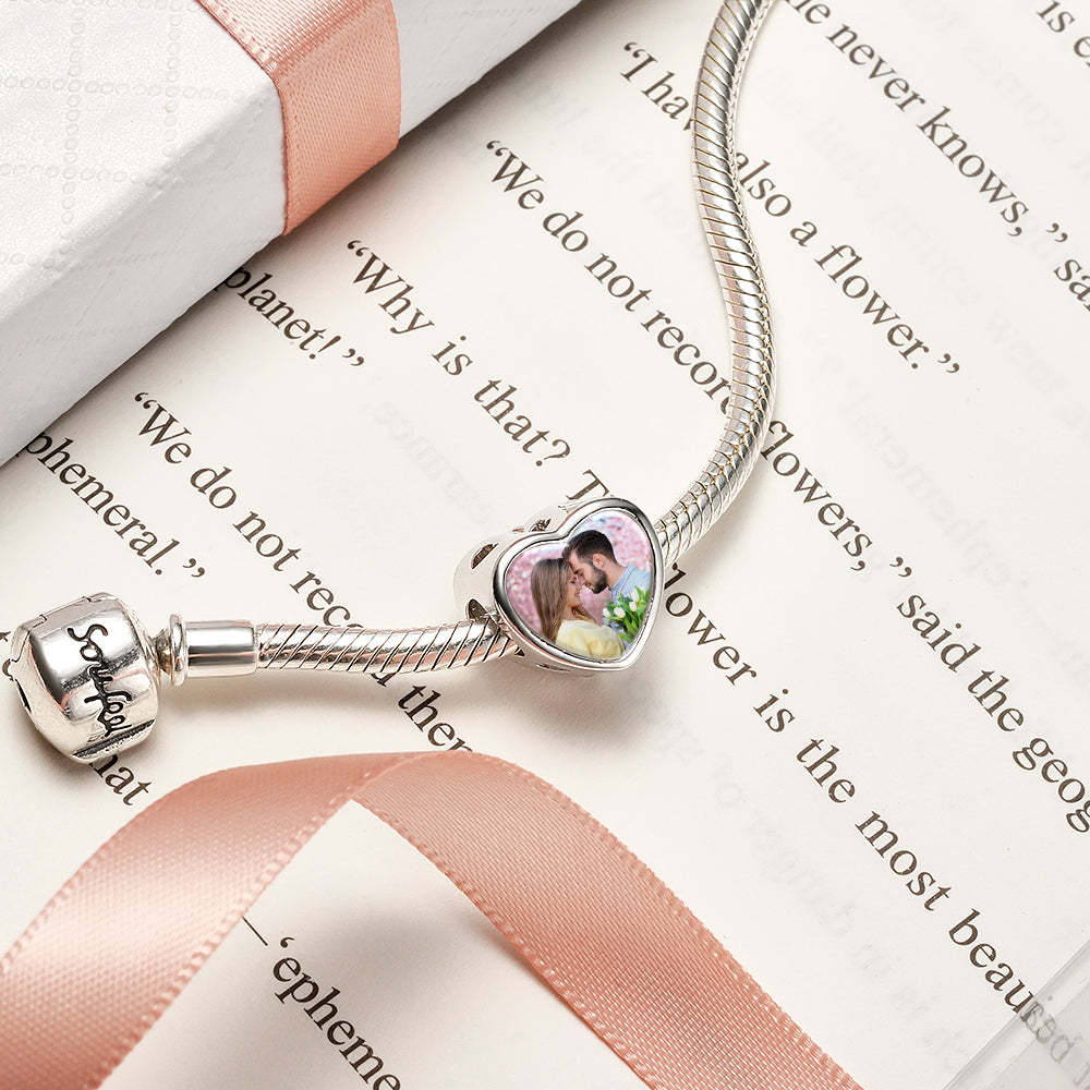Custom Photo Charm Heart Bow Tie Gifts for Her - soufeelmy