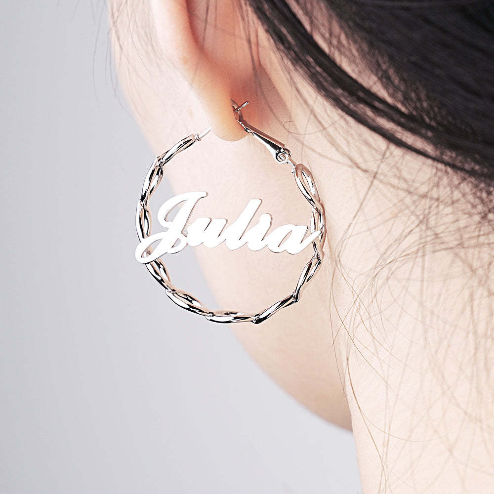 Custom Name Earrings Dream And Persistent - soufeelmy