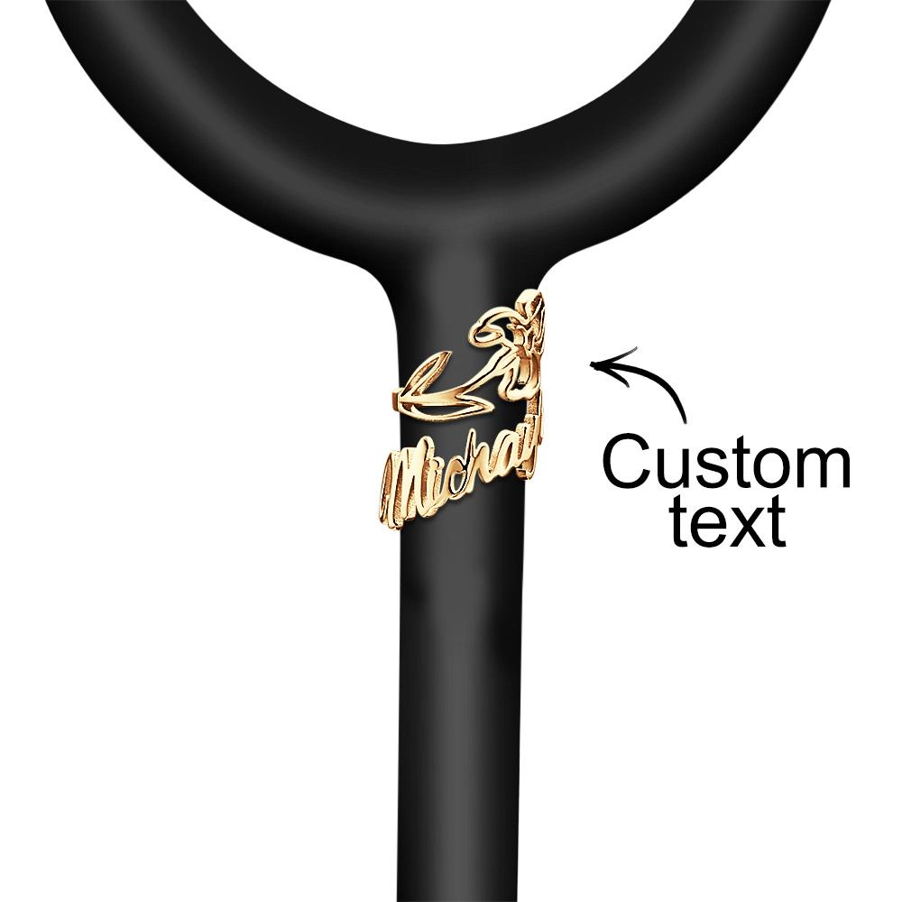 Custom Birthflower and Text Stethoscope ID Tag Personalized Stethoscope Charm Gift for Nurses RN Doctor - soufeelmy