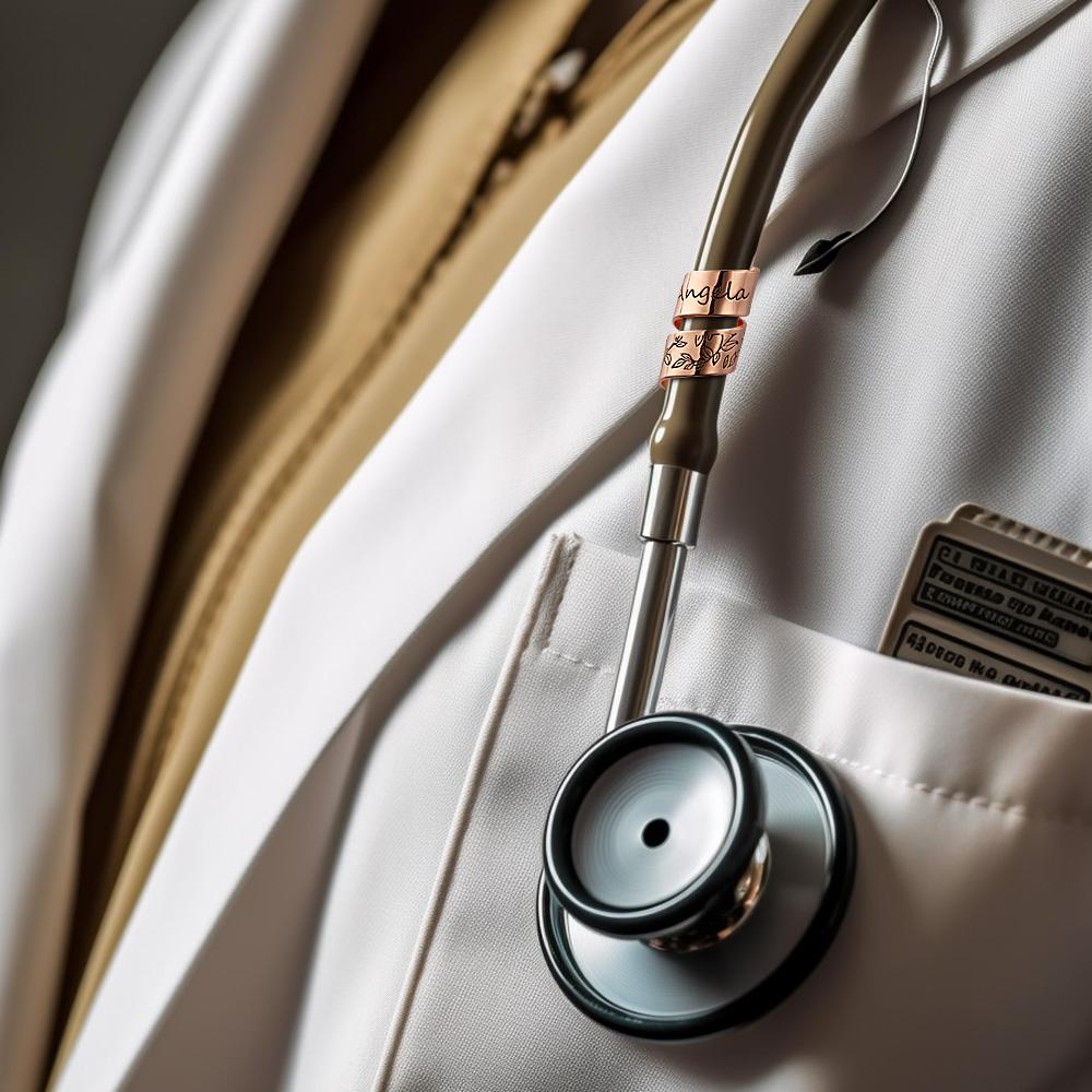 Custom Text Stethoscope ID Tag Personalized Name Stethoscope Charm Gift for Nurses RN Doctor - soufeelmy