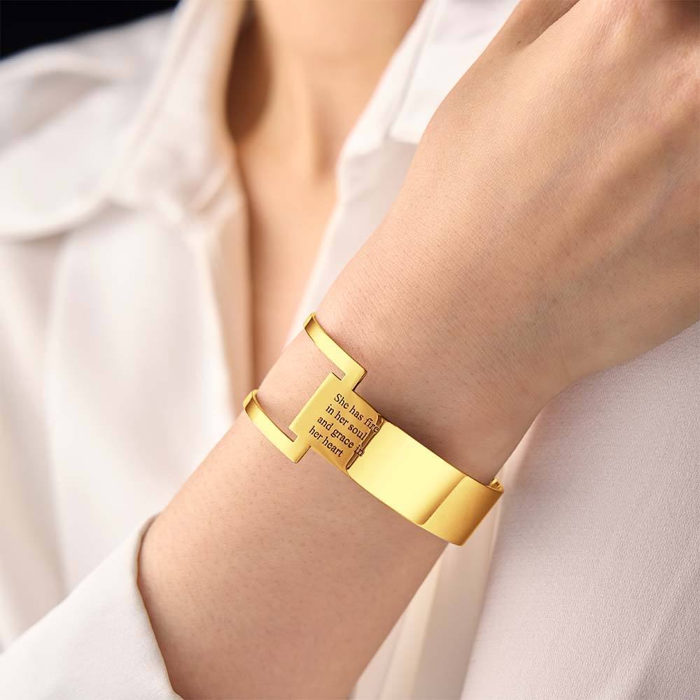 She Has Fire in Her Soul Geometric Cuff Bracelet - soufeelmy