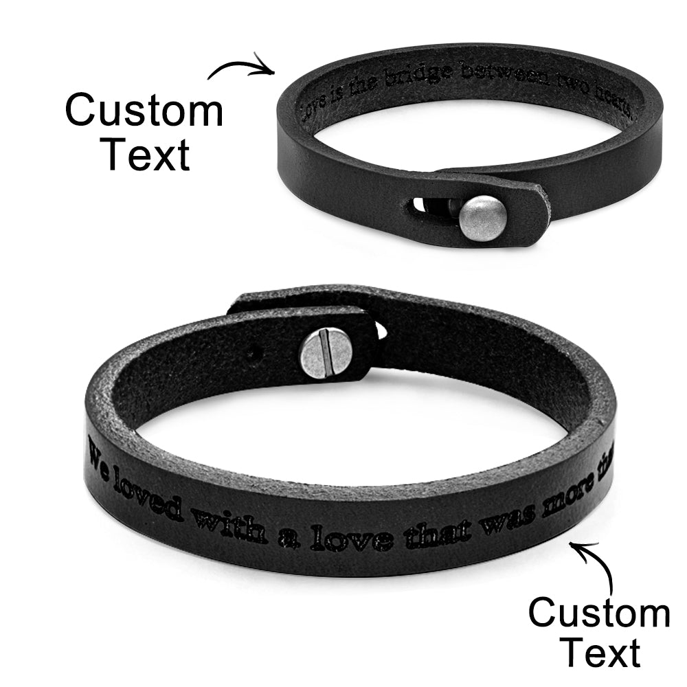 Engravable Retro Leather Bracelet Unique Style Men's Bracelet - soufeelmy
