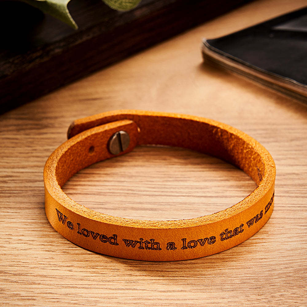 Engravable Retro Leather Bracelet Unique Style Men's Bracelet - soufeelmy
