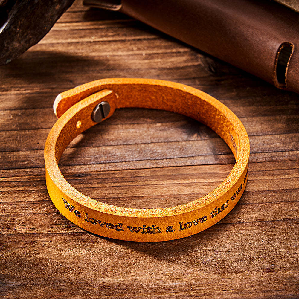 Engravable Retro Leather Bracelet Unique Style Men's Bracelet - soufeelmy