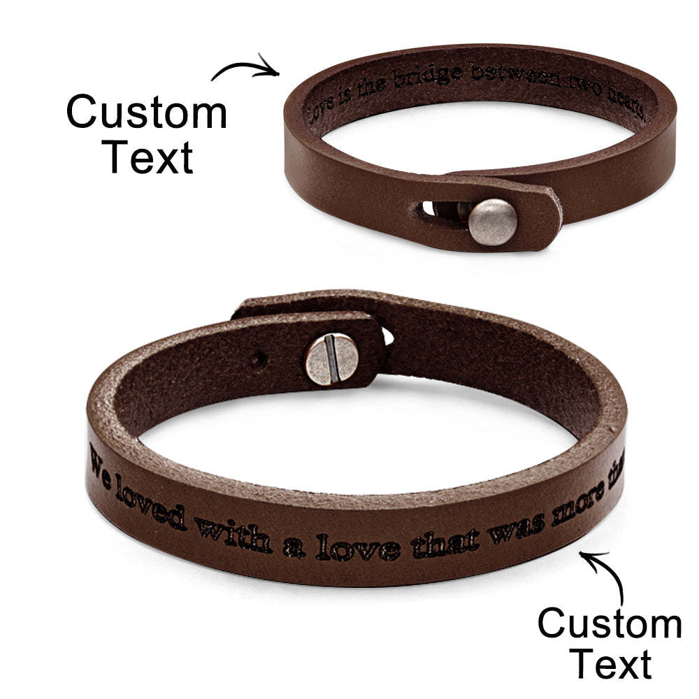 Engravable Retro Leather Bracelet Unique Style Men's Bracelet - soufeelmy