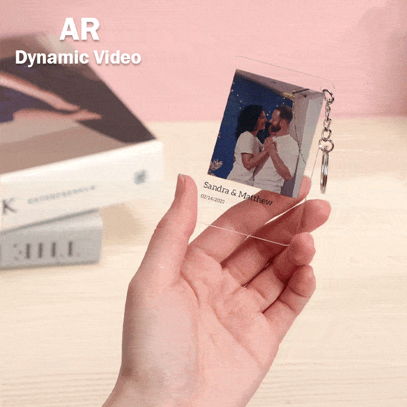 Custom Vedio Frame 3D AR Video Album Acrylic Keychain,  A Unique Photo Gift to Record Beautiful Moments for Loved Ones - soufeelmy