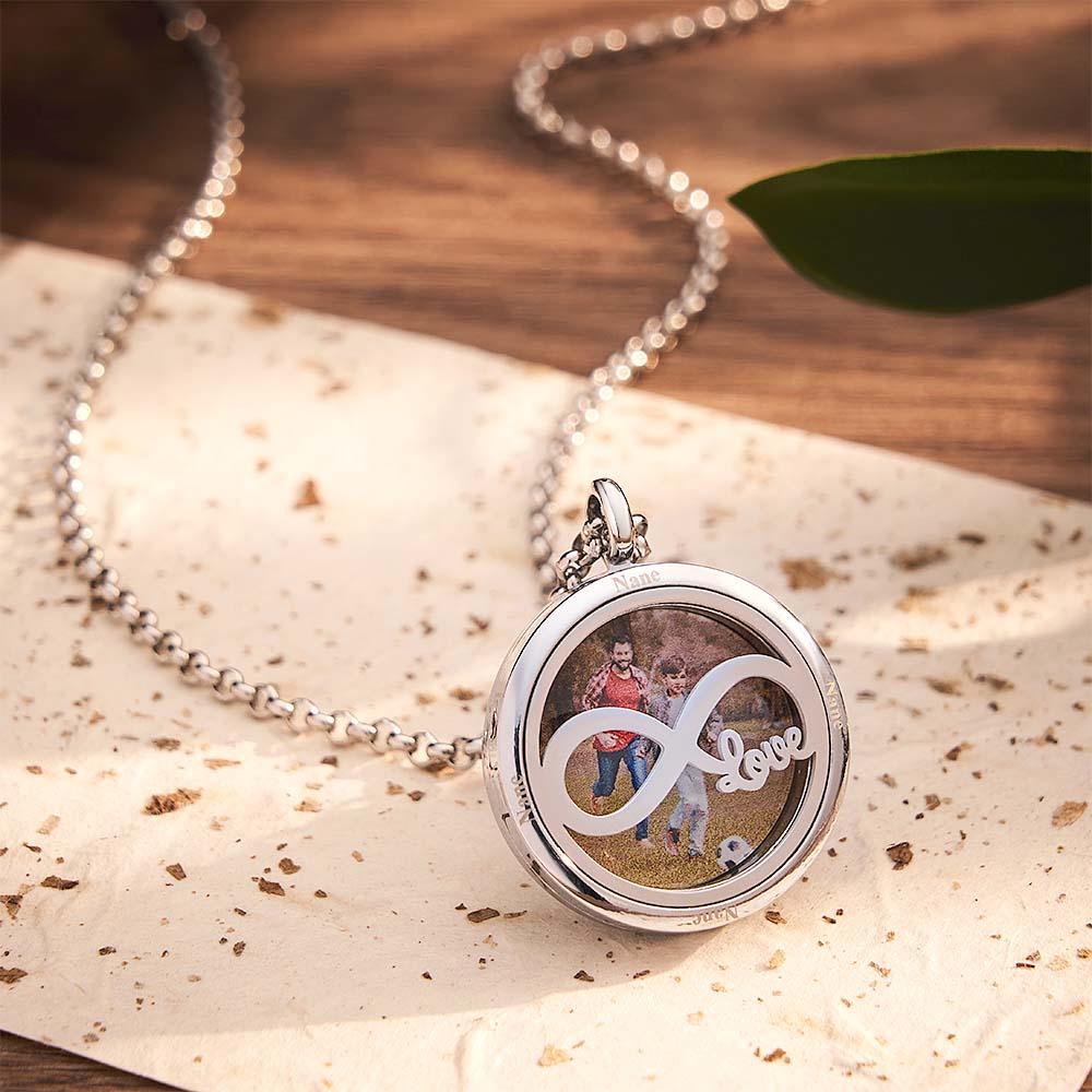 Custom Photo Engraved Locket Necklace Simple Men's Gift - soufeelmy