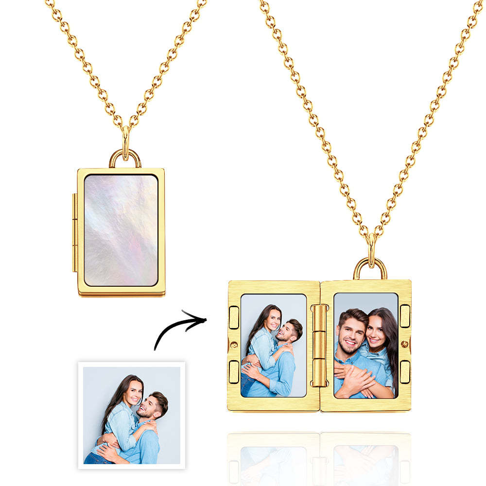 Custom Photo Locket Necklace Vintage Inspired Gift for Couple - soufeelmy