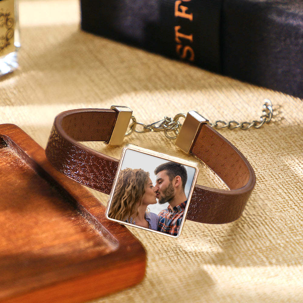 Personalized Photo Leather Bracelet Fashionable Bracelet Accessory For Men - soufeelmy