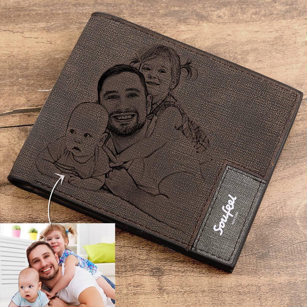 Personalized Wallet Set, Photo Wallet with Engraving Poke Wallet Card for Farther's Day - soufeelmy