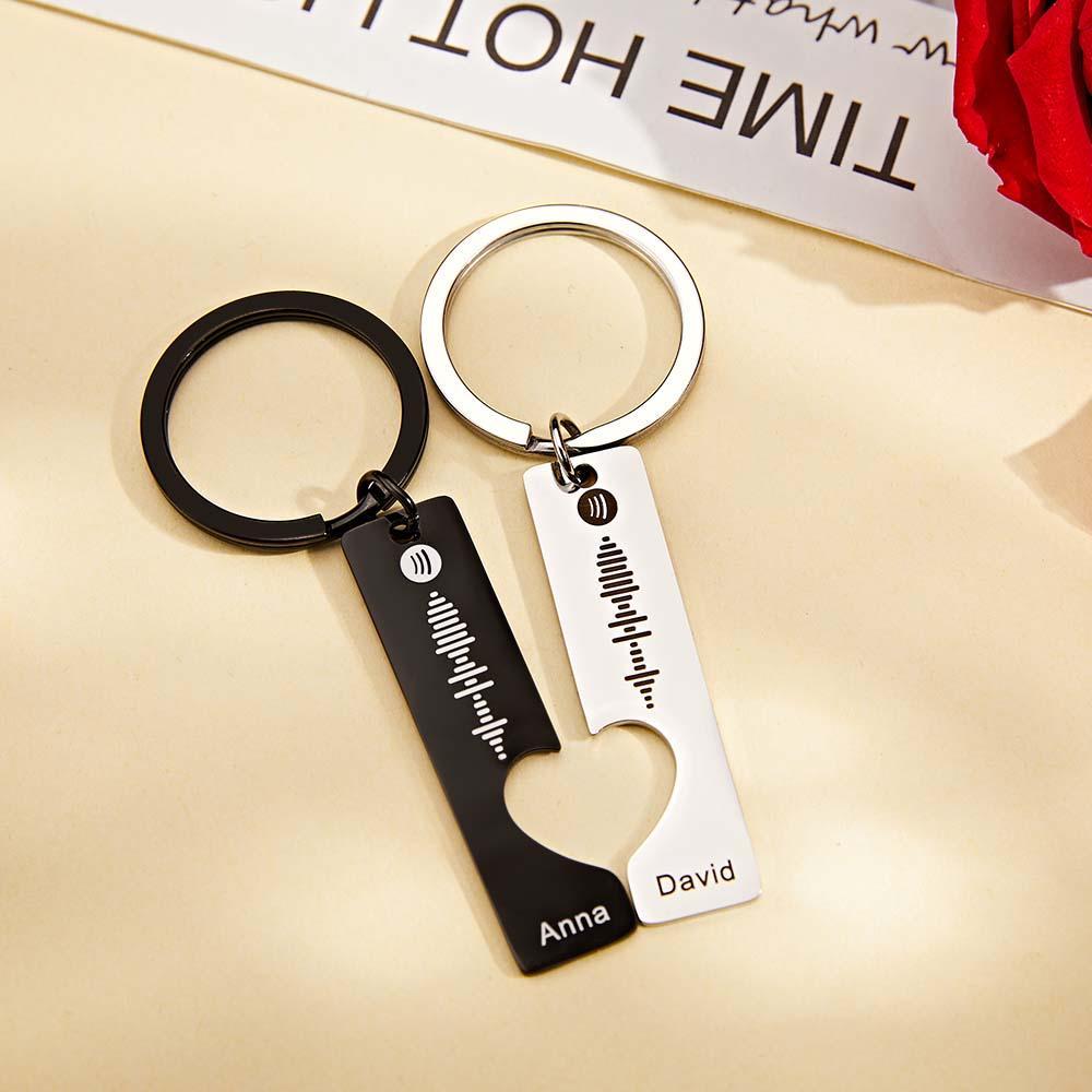 Custom Text Scannable Spotify Code Keychain 2pcs a Set - soufeelmy