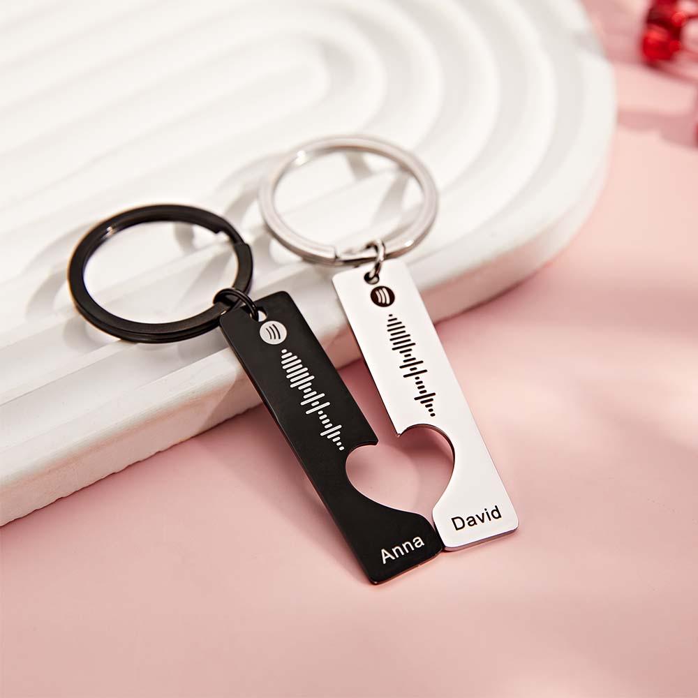 Custom Text Scannable Spotify Code Keychain 2pcs a Set - soufeelmy