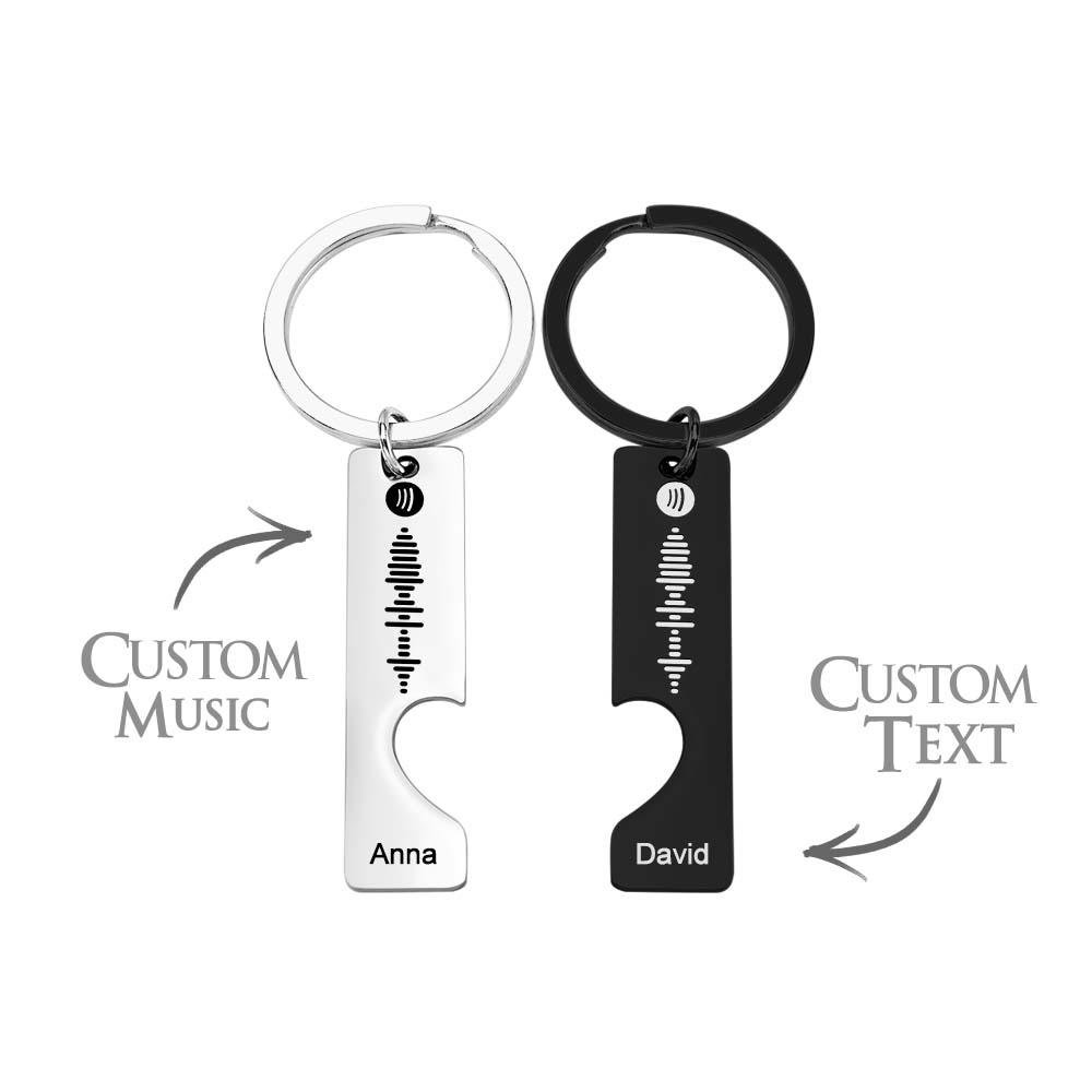 Custom Text Scannable Spotify Code Keychain 2pcs a Set - soufeelmy