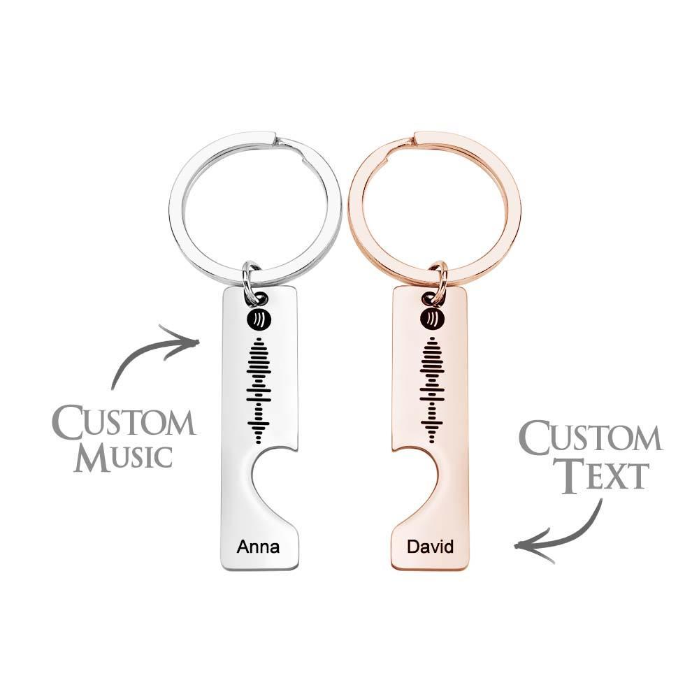 Custom Text Scannable Spotify Code Keychain 2pcs a Set - soufeelmy