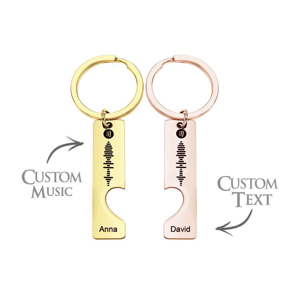 Custom Text Scannable Spotify Code Keychain 2pcs a Set - soufeelmy