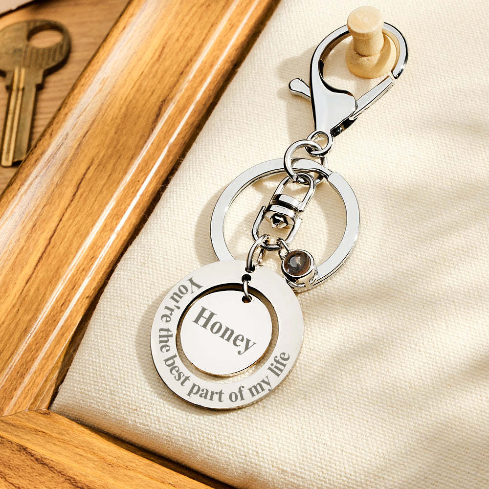 Custom keychain Personalized Projection Photo Keychain Anniversary Gift - soufeelmy