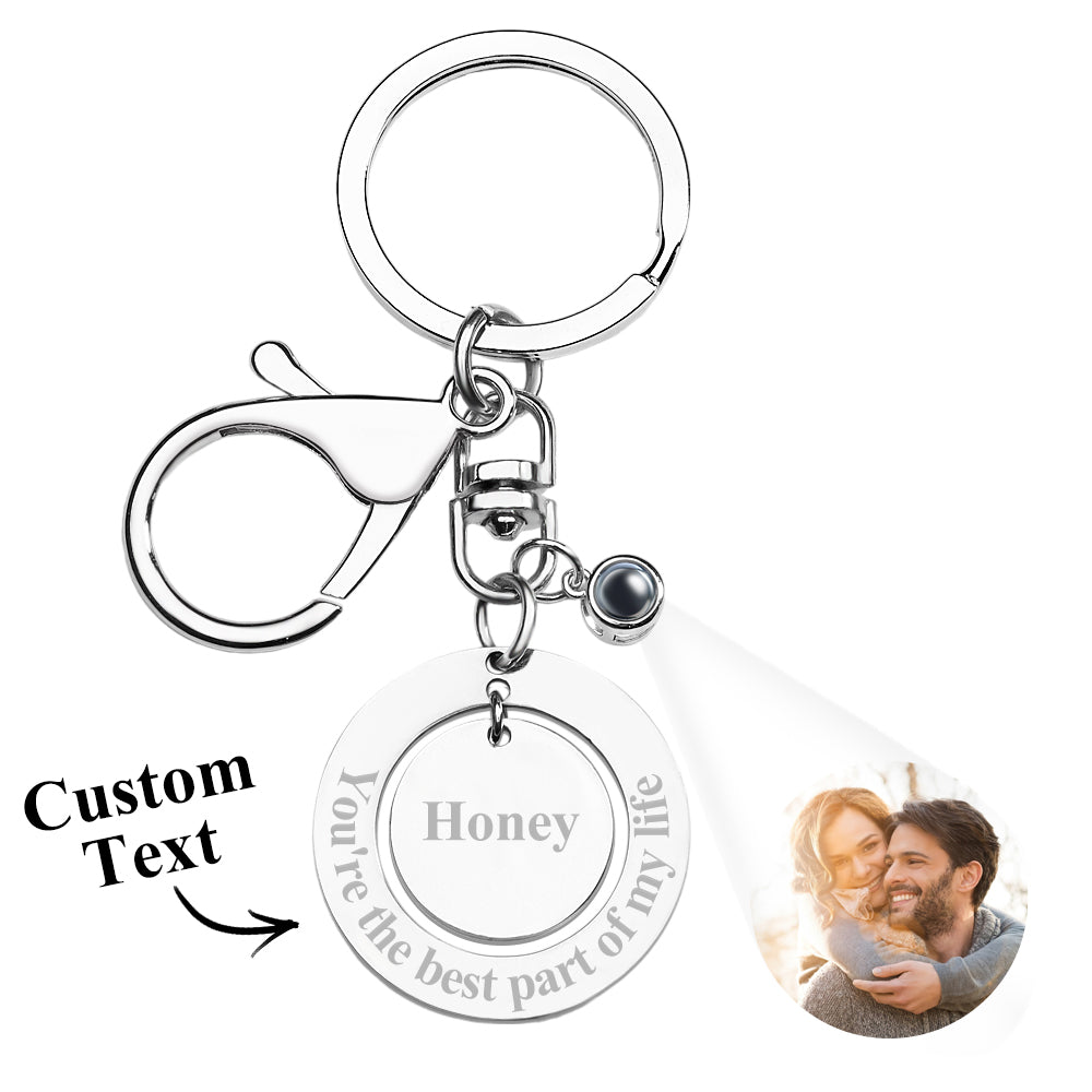 Custom keychain Personalized Projection Photo Keychain Anniversary Gift - soufeelmy