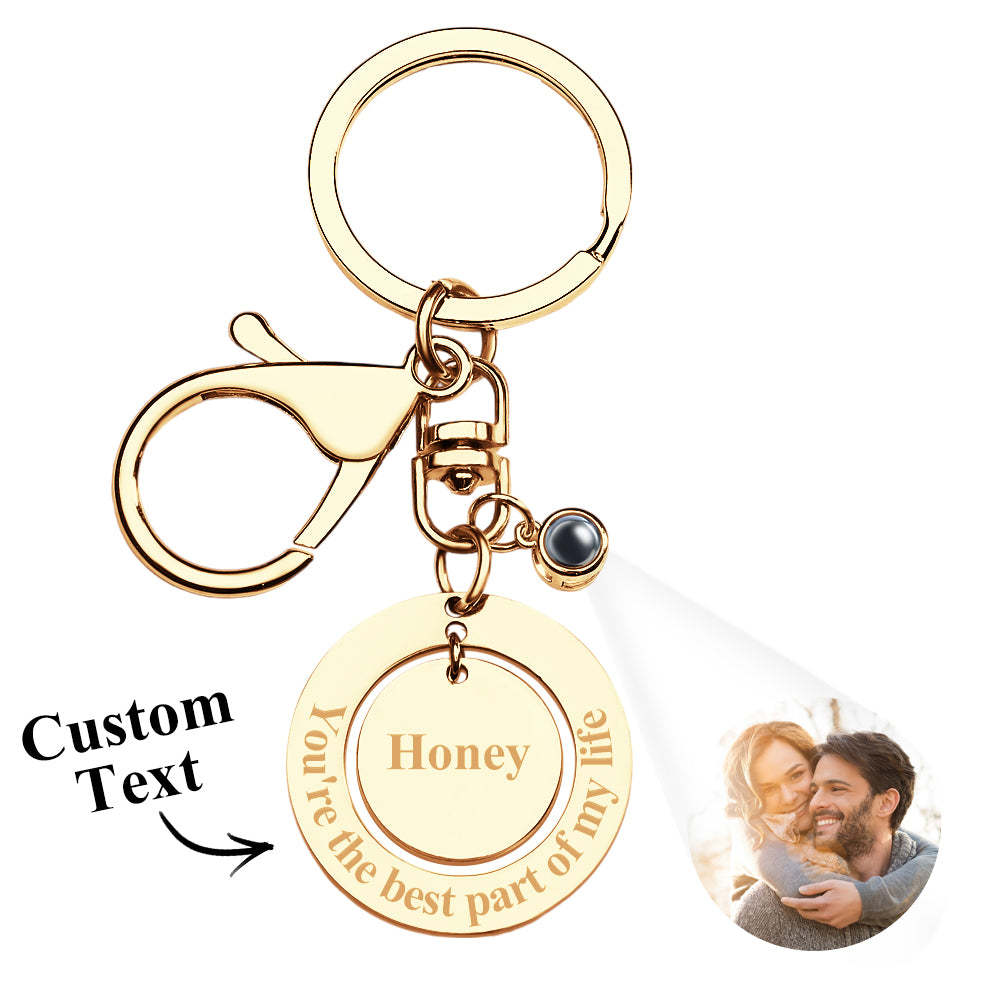 Custom keychain Personalized Projection Photo Keychain Anniversary Gift - soufeelmy