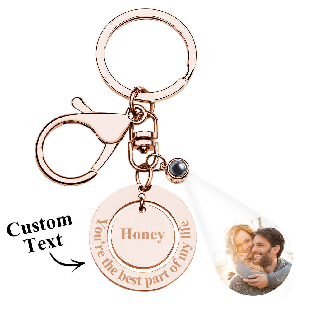 Custom keychain Personalized Projection Photo Keychain Anniversary Gift - soufeelmy