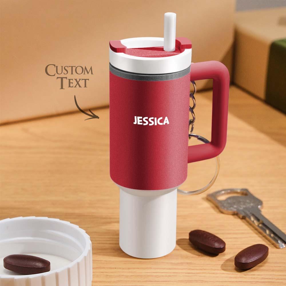 Miniature Tumbler Keychains with Custom Name Portable Pill Box - soufeelmy