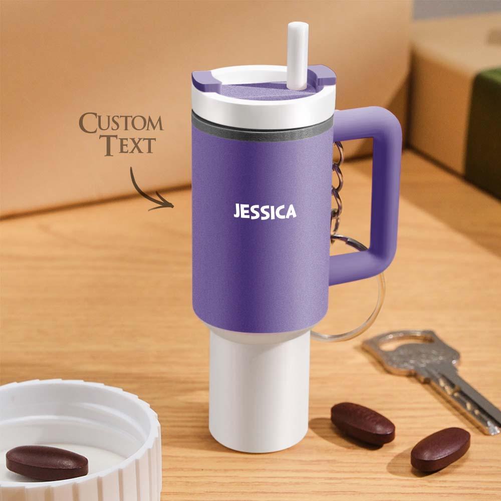 Miniature Tumbler Keychains with Custom Name Portable Pill Box - soufeelmy