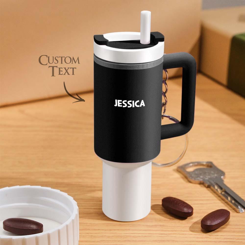 Miniature Tumbler Keychains with Custom Name Portable Pill Box - soufeelmy